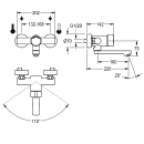 KWC Wandbatterie, F3, Hydr, Mischer, Schwenkauslauf, 220...