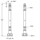 KWC Schlauch, F5, G3/8xM8x1, 520mm, DN6,...