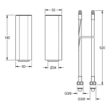 KWC Sockel, F5, für. EHM Standbatterie, Höhe 140 mm