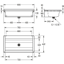 KWC Waschrinne, PLANOX, Edelstahl, W.-mont, 800x210x442...