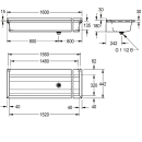 KWC Waschrinne, PLANOX, Edelstahl, W.-mont, 1600x210x442...