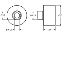 KWC Verlängerungsadapter, F3, 30mm, für Elektronik-wandventil