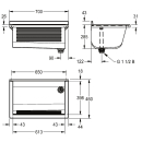 KWC Waschtrog, SIRIUS, Edelstahl, 700x328x460 mm, Ablauf...