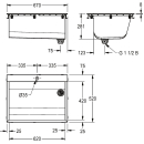 KWC Einlegewaschtrog, SIRIUS, Edelstahl, 670x281x520 mm,...