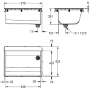KWC Einlegewaschtrog, SIRIUS, Edelstahl, 670x281x520 mm,...