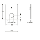 KWC Edelstahlabdeckplatte, F3, 190x245 mm,...