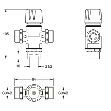 KWC Thermostat, F3, Verdeckte Montage, 2030049064