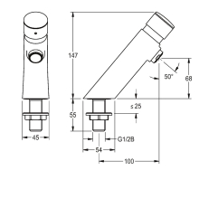 KWC Standventil, F3, Hydr, O. Mischung, 3l, Antiblockiersystem