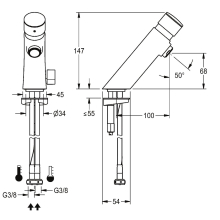 KWC Standbatterie, F3, Hydr, Mischer, 3l, Antiblockiersystem