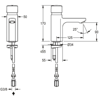KWC Standventil, F5, Hydr, O. Mischung, 5l, Rohr