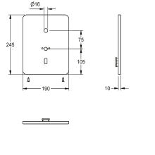 KWC Edelstahlabdeckplatte, F3, für Ausl, 190x245 mm, Sensorhalterung, 2030050088