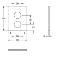 KWC Edelstahlabdeckplatte, F5, 190x245 mm, 2030050136