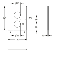 KWC Edelstahlabdeckplatte, F5, 190x245 mm, für Entleerung, 2030050138