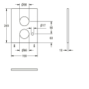 KWC Edelstahlabdeckplatte, F5, 190x245 mm, für...