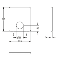 KWC Edelstahlabdeckplatte, F5, 205x225 mm, 2030052044