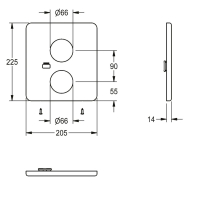 KWC Edelstahlabdeckplatte, F5, 205x225 mm, 2030052248
