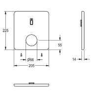 KWC Edelstahlabdeckplatte, F5, 205x225 mm, Sensorhalterung, 2030052745