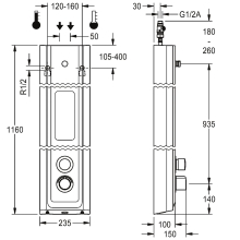 KWC Duschpaneel, F5, Hydr, MIRANIT, Therm, für. DUKO, Ablage, Hyg-einheit