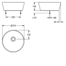 KWC Aufsatz-wt, Rondatop, MIRANIT, Rund, 370x140x370 mm,...