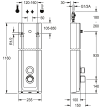 KWC Duschpaneel, F5, Hydr, MIRANIT, Thermostat, für. Duschkopf
