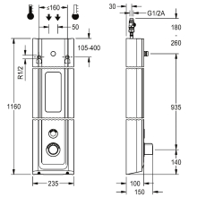 KWC DUPA, F5, Elek, MIRANIT, Therm, für. DUKO, Ablg, für. Batt./netzteil