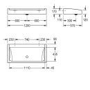 KWC Waschrinne, FUTURA Exklusiv, MIRANIT, 1200x170x570...