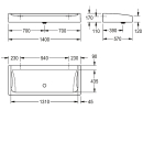 KWC Waschrinne, FUTURA Exklusiv, MIRANIT, 1400x170x570...