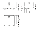 KWC Einzelwaschtisch, QUADRO-FX, MIRANIT, 800x150x470 mm,...