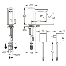 KWC Standbatterie, F5, Elek, Mischer, 5l, Rohre, Steckernetzteil 230 VAC