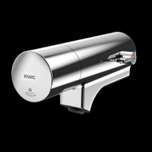 KWC Wandbatterie, F5, Elek, Schrägausl, Mischer, für. Armatureneinh./w.-mont