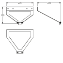 KWC Wandarmhalterung, für Wandarm DN20, 270x170x240...