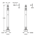 KWC Schlauch, F5, G3/4 und Steckfitting, 1200mm, DN10,...