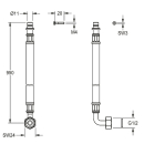 KWC Schlauch, F5, G1/2 und Steckfitting, 950mm, DN10,...