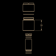 KWC Verlängerungsset, F3, Hydr. Durchgangsventil DN20, 33 mm