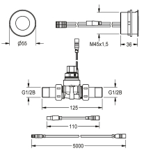 KWC Wascharmatur, F5, Elek, Hw.-mont, ohne Mischung, für Batterie/netzteil