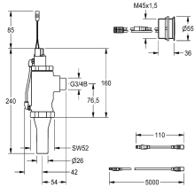 KWC Wc-spüler, F5, Elek, DN20, Hinterwandmontage, für. Batt./netzteil