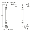 KWC Schlauch, F5, G3/4 und Steckfitting, 950mm, DN10,...