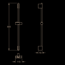 KWC Brausestange, F5, für Duschpaneel, 800 mm, 2030062340