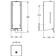 KWC Desinfektionsmittelspender, EXOS, Edelstahl, Aufputz, 120x345x120 mm