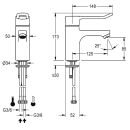 KWC Thermostat-standbatterie, F5, EHM, 125 mm, Langer...