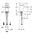 KWC Thermostat-standbatterie, F5, EHM, 100 mm, Hygieneoption