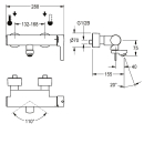 KWC Thermostat-wandbatterie, F5, EHM, Schwenkauslauf, 155...