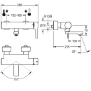 KWC Thermostat-wandbatterie, F5, EHM, Schwenkauslauf, 215...