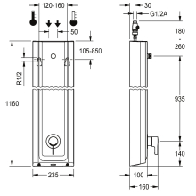 KWC Duschpaneel, F5, MIRANIT, Thermostat, EHM, für Duschkopf, Hygieneeinheit