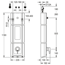 KWC Duschpaneel, F5, MIRANIT, Thermostat, EHM, für. Duschkopf, Ablg, Hygieneoption