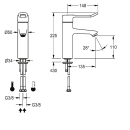 KWC Thermostat-standbatterie, F4, EHM, 135 mm, Hebel 148 mm