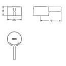 KWC Hebelkappe, F5, Einhebel-thermostat, 75 mm, 2030067035