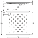 KWC Duschwanne, CAMPUS, Edelstahl, 800x59x800 mm,...