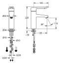 KWC Thermostat-standbatterie, F4, EHM, 135 mm, Hebel 148...