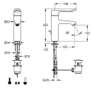 KWC Thermostat-standbatterie, F4, EHM, 135 mm, Hebel 148...